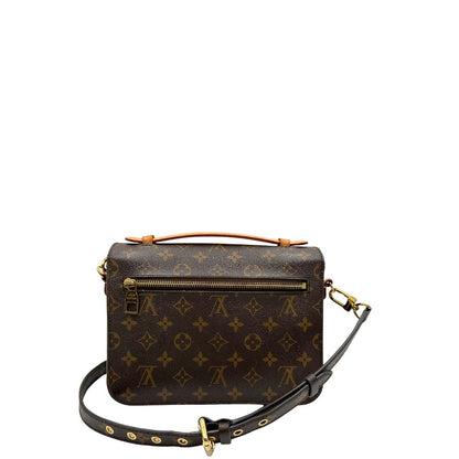 Retro, Borsa LV in canvas monogrammato marrone e hardware dorato, indossabile a tracolla o a mano. Originale, usata, di lusso, in ottime condizioni.