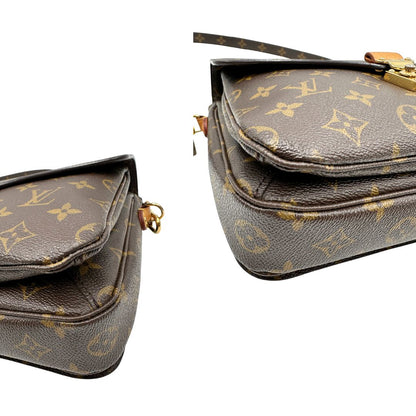 Angoli, Borsa LV in canvas monogrammato marrone e hardware dorato, indossabile a tracolla o a mano. Originale, usata, di lusso, in ottime condizioni.