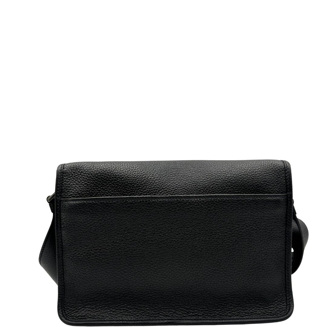 retro cartella Prada in pelle martellata nera, di lusso, originale, eccellenti condizioni, usata. 