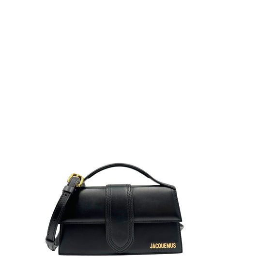 front Borsa Jacquemus nella versione Le Grand Bambino in pelle nera, di lusso, originale, ottime condizioni, usata- 