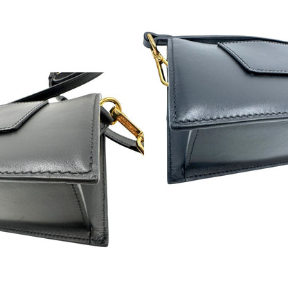 angoli Borsa Jacquemus nella versione Le Grand Bambino in pelle nera, di lusso, originale, ottime condizioni, usata- 