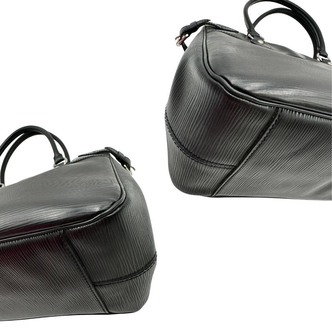 angoli Borsa Passy LV in pelle epi nera, di lusso, originale, ottime condizioni, usata. 