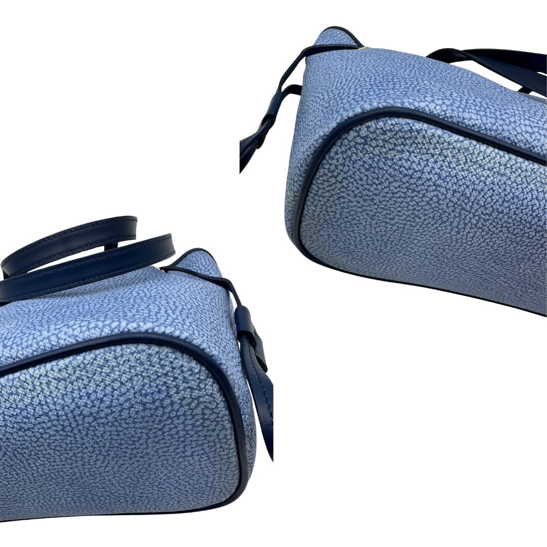 angoli  Shopping Borbonese con trama occhio di pernice sui toni del blu, di lusso, originale, usat 