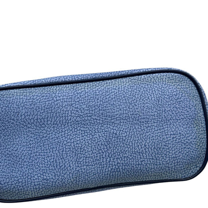 base  Shopping Borbonese con trama occhio di pernice sui toni del blu, di lusso, originale, usat 