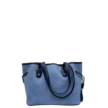 retro  Shopping Borbonese con trama occhio di pernice sui toni del blu, di lusso, originale, usat 