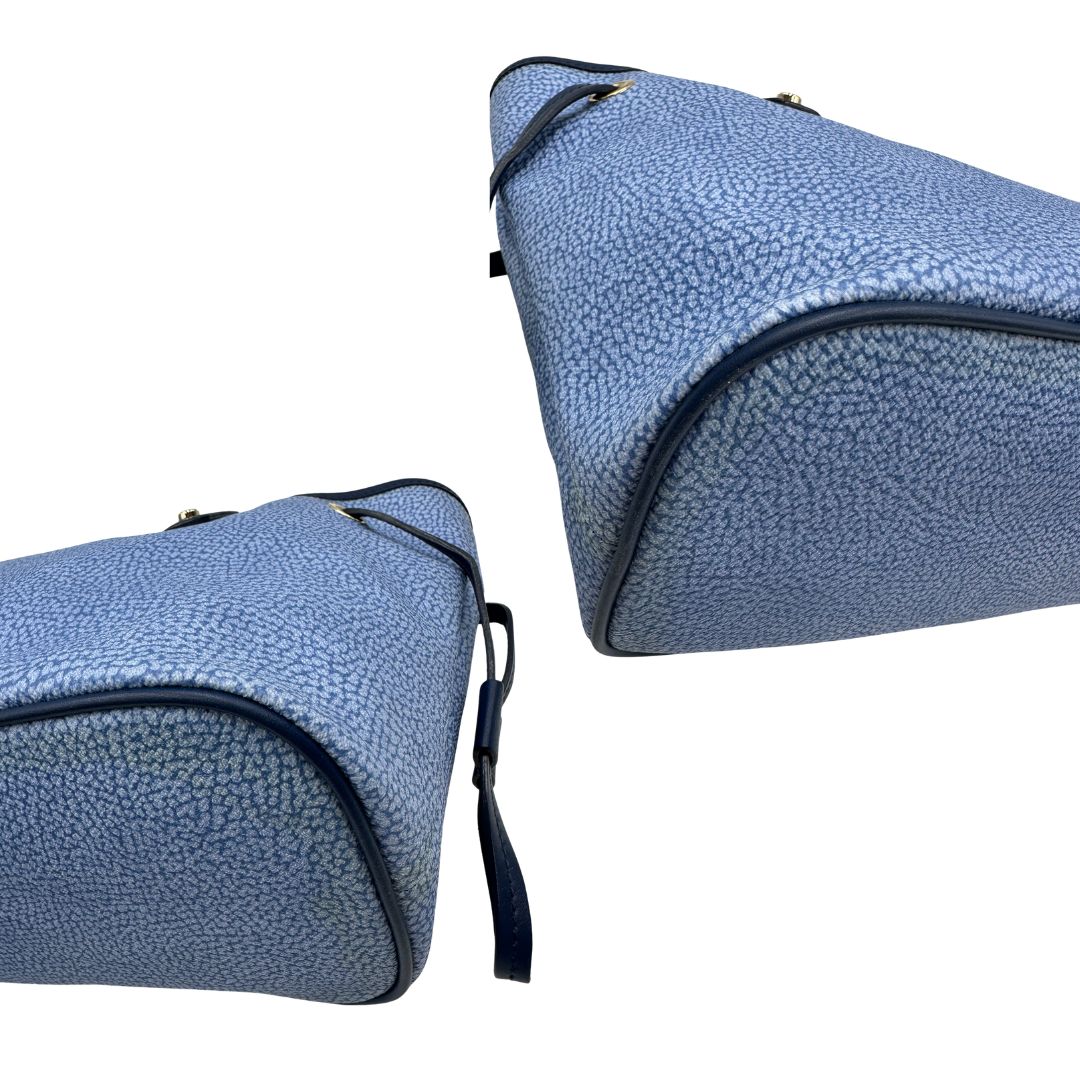 angoli  Shopping Borbonese con trama occhio di pernice sui toni del blu, di lusso, originale, usat 