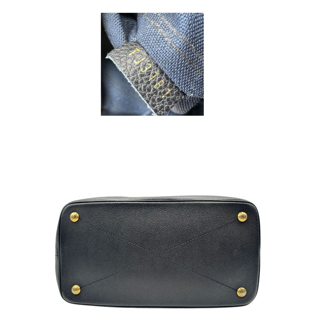 base Borsa Louis Vuitton in pelle blu monogram empreinte, di lusso, originale, ottime condizioni, usata. 