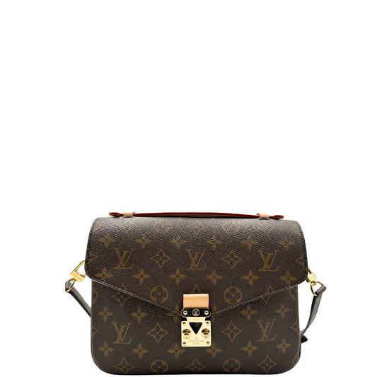 front Borsa LV in canvas monogrammato marrone e hardware dorato, indossabile a tracolla o a mano, di lusso, originale, ottime condizioni, usata, originale. 