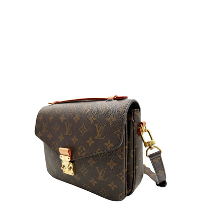 lato Borsa LV in canvas monogrammato marrone e hardware dorato, indossabile a tracolla o a mano, di lusso, originale, ottime condizioni, usata, originale. 