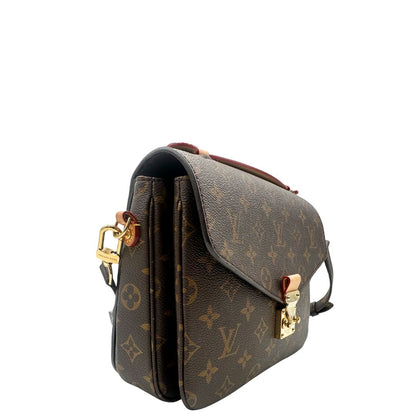 lato  Borsa LV in canvas monogrammato marrone e hardware dorato, indossabile a tracolla o a mano, di lusso, originale, ottime condizioni, usata, originale.