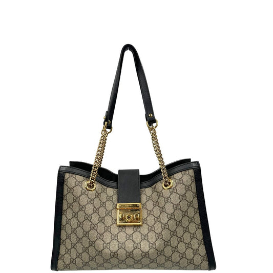 front  Borsa Gucci Padlock con profili neri, di lusso, originale, ottime condizioni, usata. 