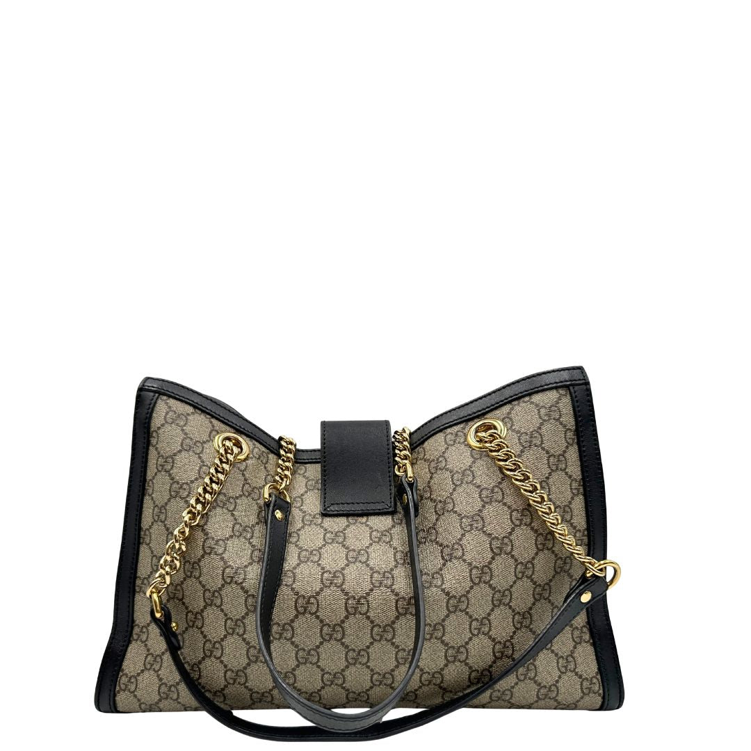 retro  Borsa Gucci Padlock con profili neri, di lusso, originale, ottime condizioni, usata. 