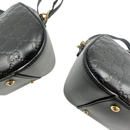 angoli Bauletto rigido Gucci in pelle nera Guccissima, di lusso, originale, ottime condizioni, usata. 