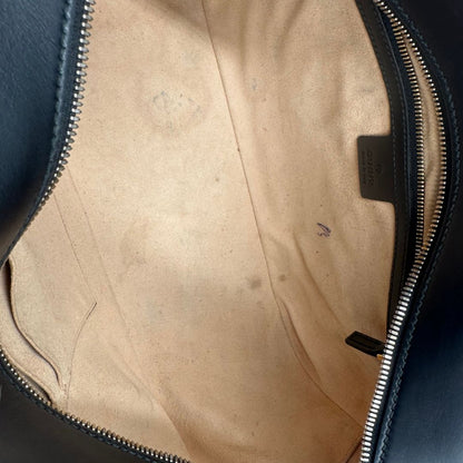 interno Bauletto rigido Gucci in pelle nera Guccissima, di lusso, originale, ottime condizioni, usata. 