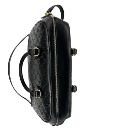 chiusura Bauletto rigido Gucci in pelle nera Guccissima, di lusso, originale, ottime condizioni, usata. 