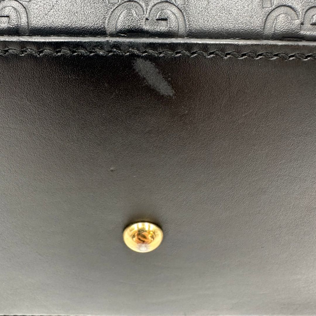 segno Bauletto rigido Gucci in pelle nera Guccissima, di lusso, originale, ottime condizioni, usata. 