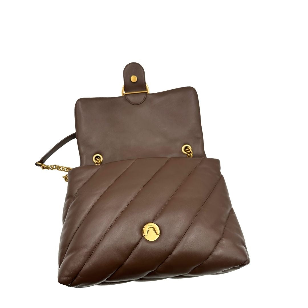 Borsa Pinko Love Puff Maxi marrone