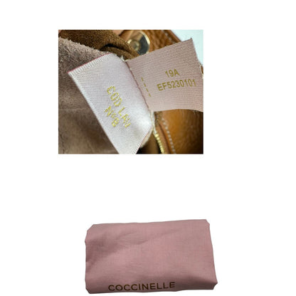 dustbag Secchiello Coccinelle in pelle martellata color marrone cognac, di lusso, originale, ottime condizioni, usato 