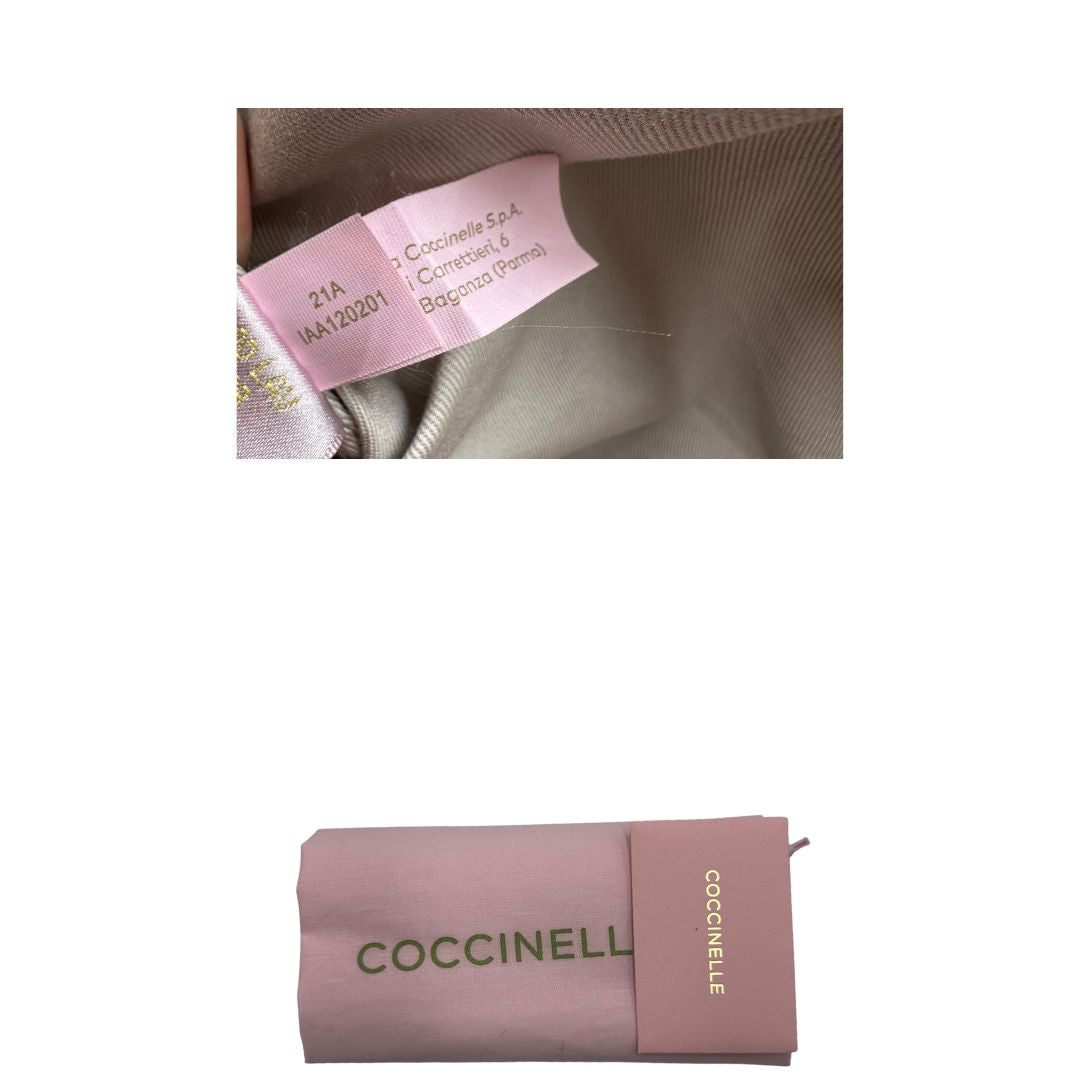 Borsa Coccinelle in pelle martellata color terracotta, di lusso, originale, ottime condizioni, usata.