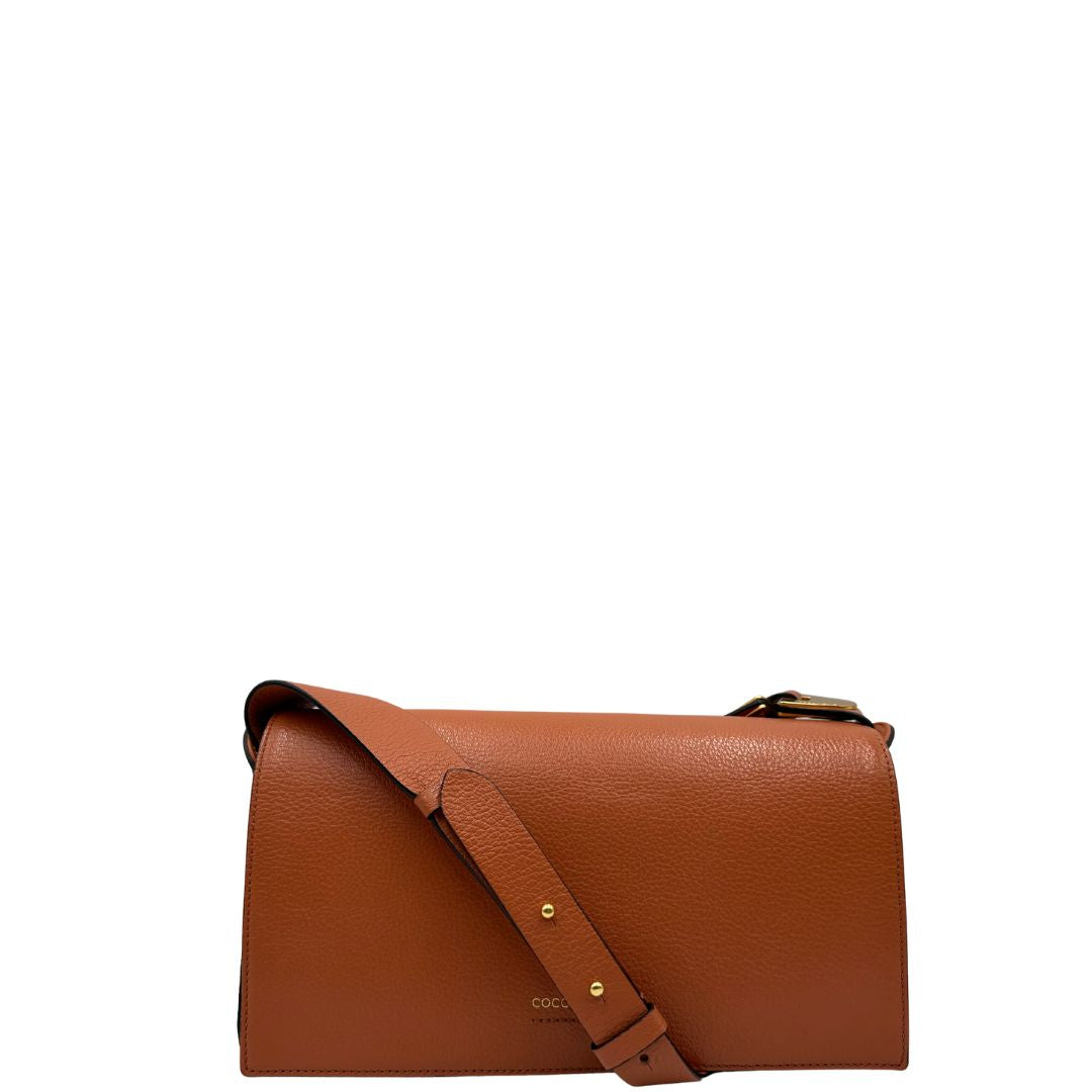 Borsa Coccinelle in pelle martellata color terracotta, di lusso, originale, ottime condizioni, usata.