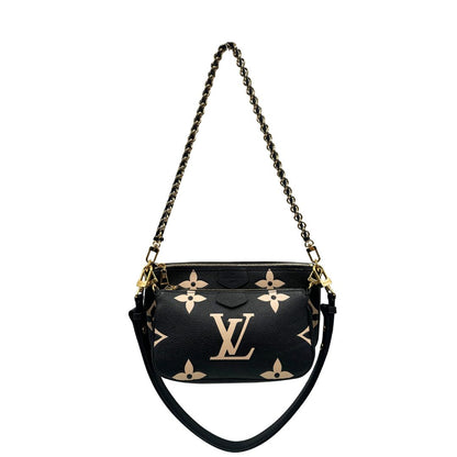 front  Borsa LV in pelle monogram empreinte nera e beige, di lusso, eccellenti condizioni, usata.