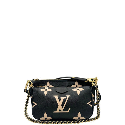 front  Borsa LV in pelle monogram empreinte nera e beige, di lusso, eccellenti condizioni, usata. 