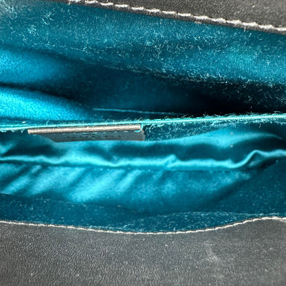 interno Tracolla Gucci Ophidia in pelle scamosciata nera con iconica striscia Web verde e rossa, di lusso, originale, ottime condizioni, usata, originale. 