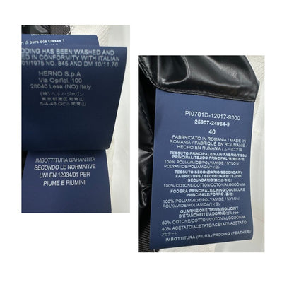 Piumino Herno nero trapuntato, di lusso, originale, ottime condizioni, usato