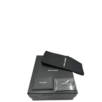 corredo Marsupio Saint Laurent in pelle cocco nera, di lusso, originale, ottime condizioni, usato. 