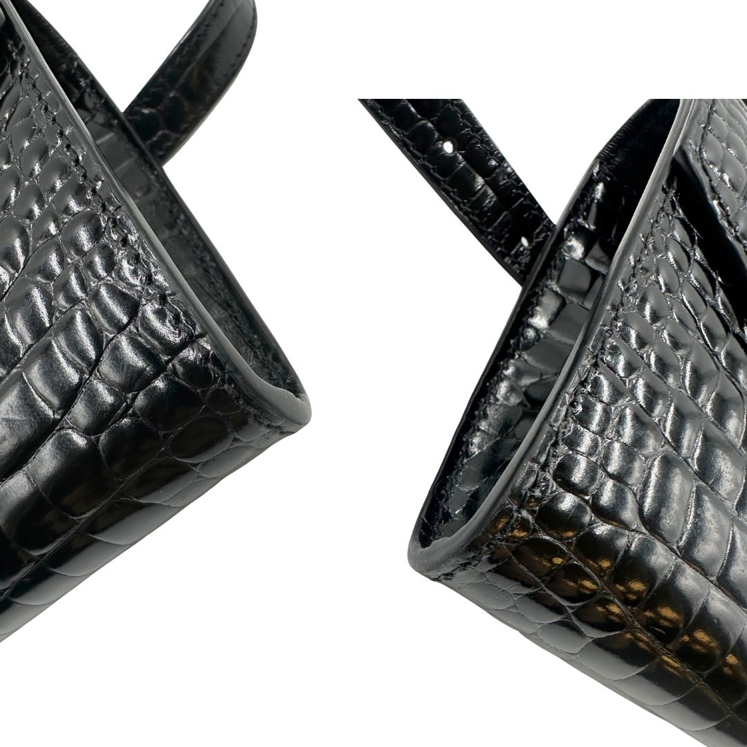 agoli Marsupio Saint Laurent in pelle cocco nera, di lusso, originale, ottime condizioni, usato.