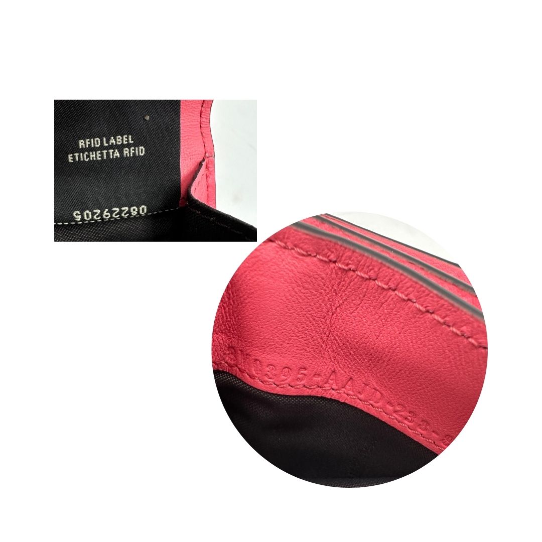 Portafoglio in pelle rosa con trama Zucca, di lusso, originale, ottime condizioni, usato.