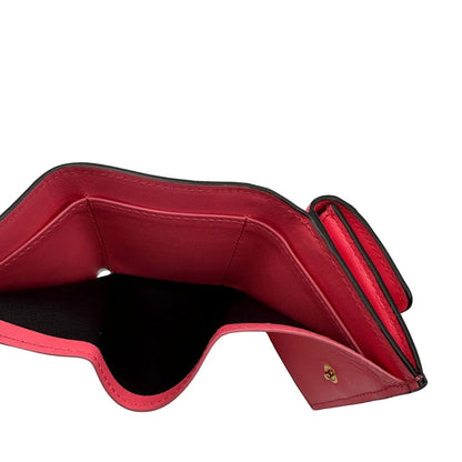 Portafoglio in pelle rosa con trama Zucca, di lusso, originale, ottime condizioni, usato.