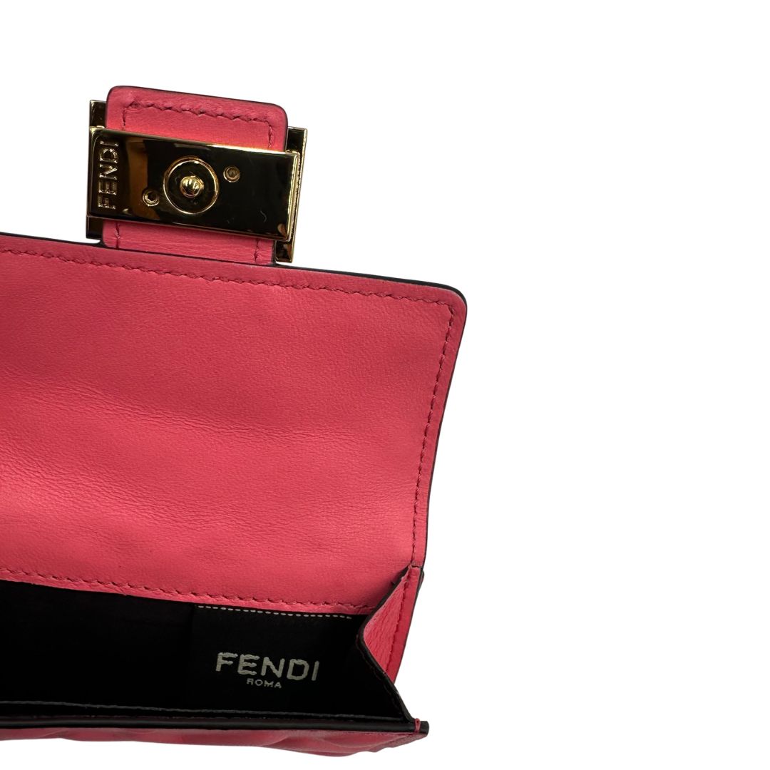 Portafoglio in pelle rosa con trama Zucca, di lusso, originale, ottime condizioni, usato.