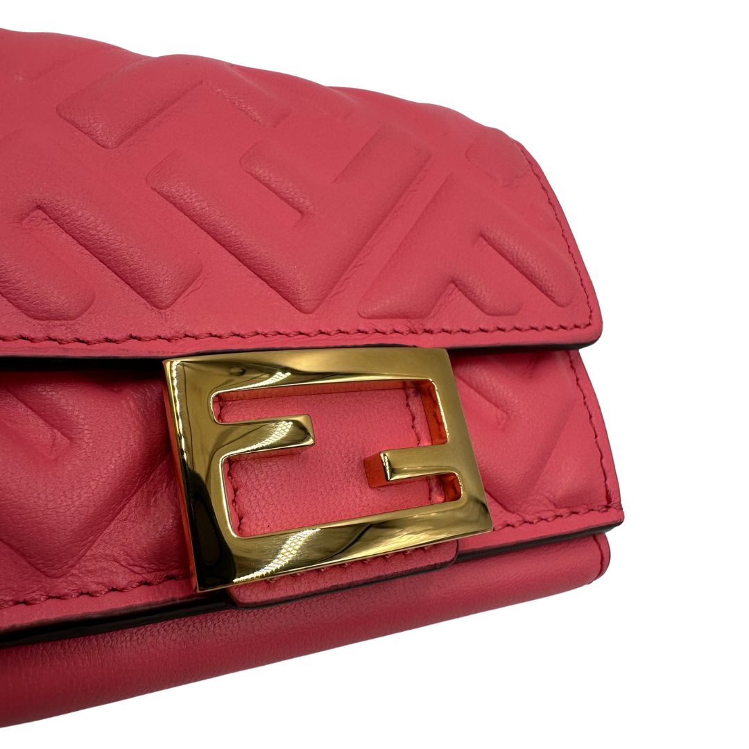 Portafoglio in pelle rosa con trama Zucca, di lusso, originale, ottime condizioni, usato.