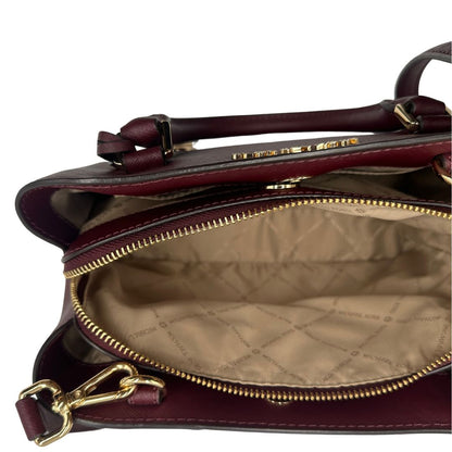 interno Borsa MK in pelle saffiano color vinaccia, di lusso, originale, ottime condizioni, usata. 