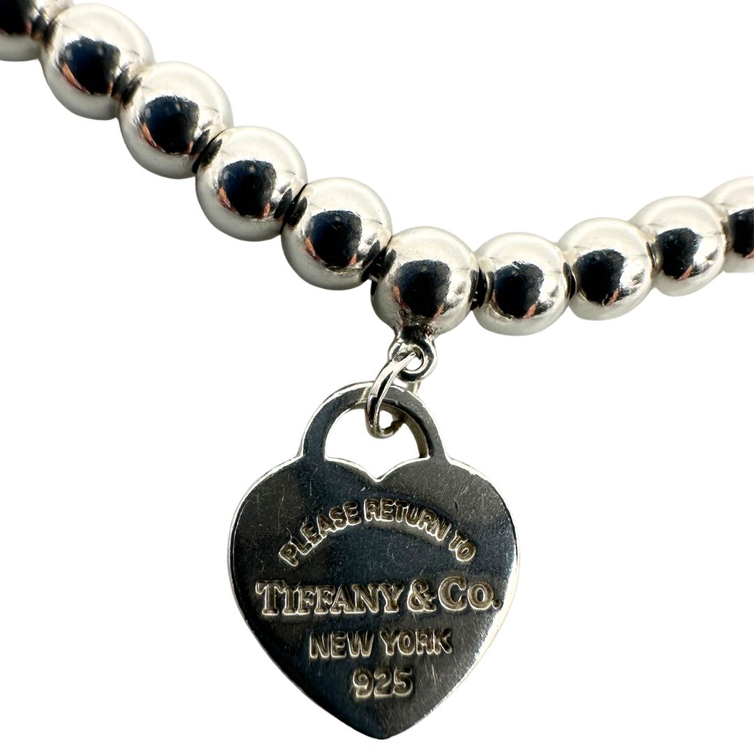 Bracciale Tiffany&Co. in argento 925 con ciondolo heart, di lusso, originale, eccellenti condizioni, usato.