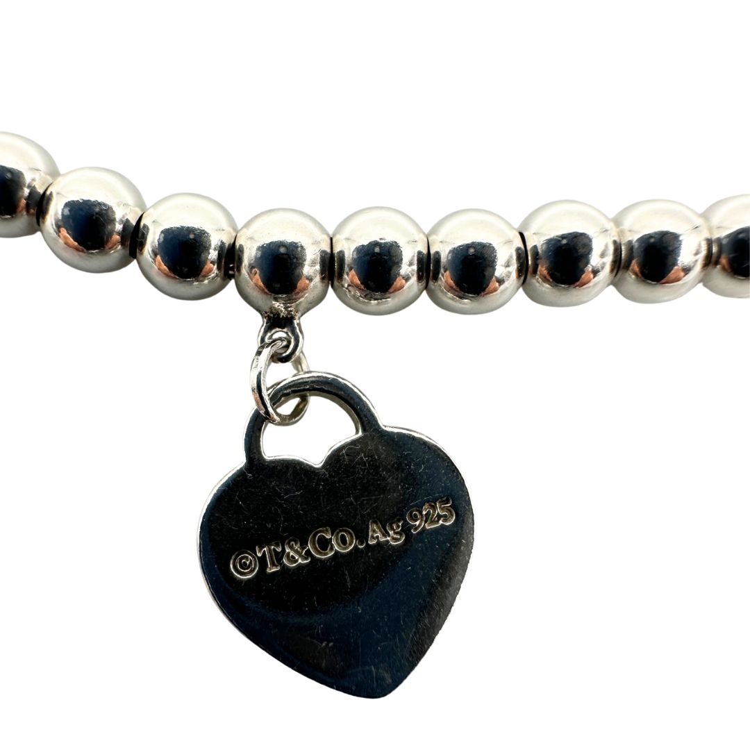 Bracciale Tiffany&Co. in argento 925 con ciondolo heart, di lusso, originale, eccellenti condizioni, usato.
