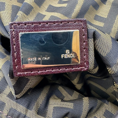 interno borsa Fendi Spy marrone con interni trama Zucca, di lusso, originale, ottime condizioni, usata.  