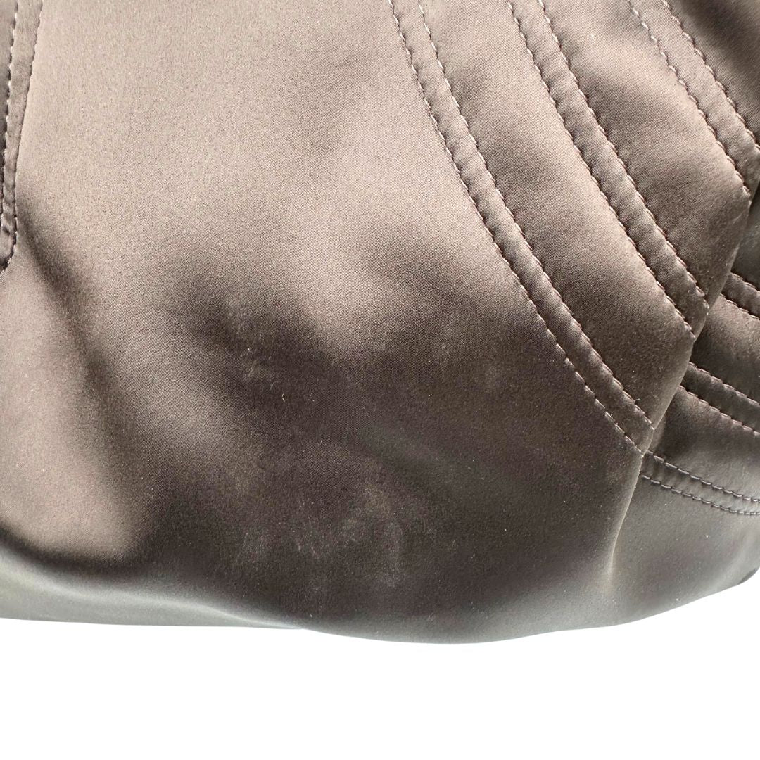 tessuto borsa Fendi Spy marrone con interni trama Zucca, di lusso, originale, ottime condizioni, usata.  