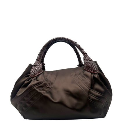 retro borsa Fendi Spy marrone con interni trama Zucca, di lusso, originale, ottime condizioni, usata.  