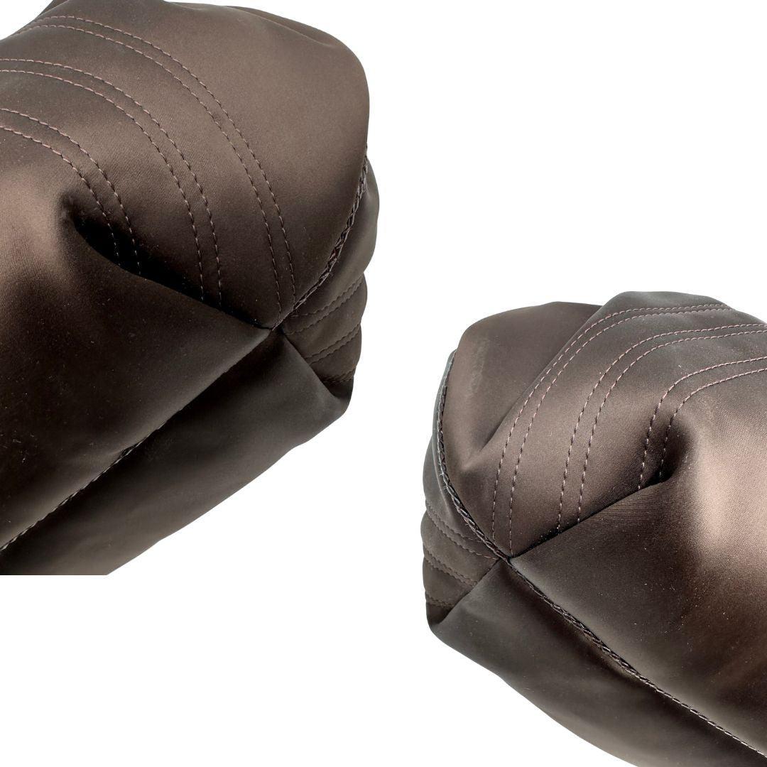 angoli borsa Fendi Spy marrone con interni trama Zucca, di lusso, originale, ottime condizioni, usata.  