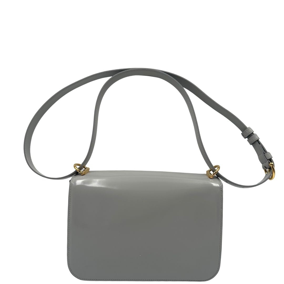 retro Borsa Gucci in pelle pettinata grigia, di lusso, originale, eccellenti condizioni, usata. 