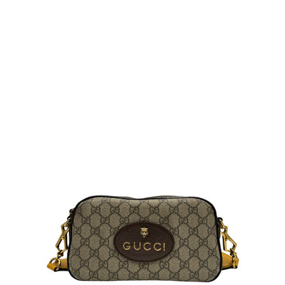 front  Borsa Gucci in canvas GG con finiture in pelle marroni, munita di una tracolla Web, di lusso, originale, ottime condizioni, usata. 