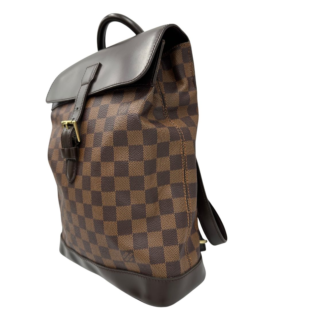 lato  Zaino LV Soho in canvas Damier Ebene, di lusso, originale, ottime condizioni, usato. 