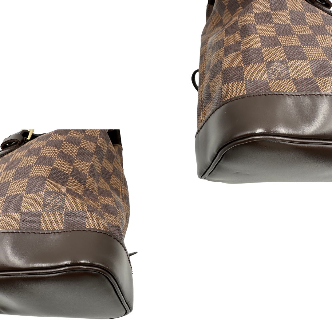 angoli  Zaino LV Soho in canvas Damier Ebene, di lusso, originale, ottime condizioni, usato. 