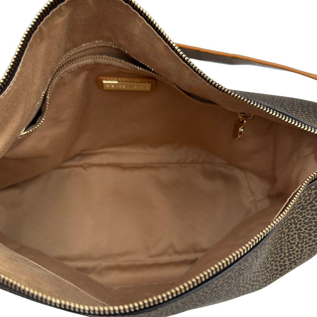 interno Borsa Borbonese in canvas trama occhio di pernice, di lusso, originale, ottime condizioni, usata