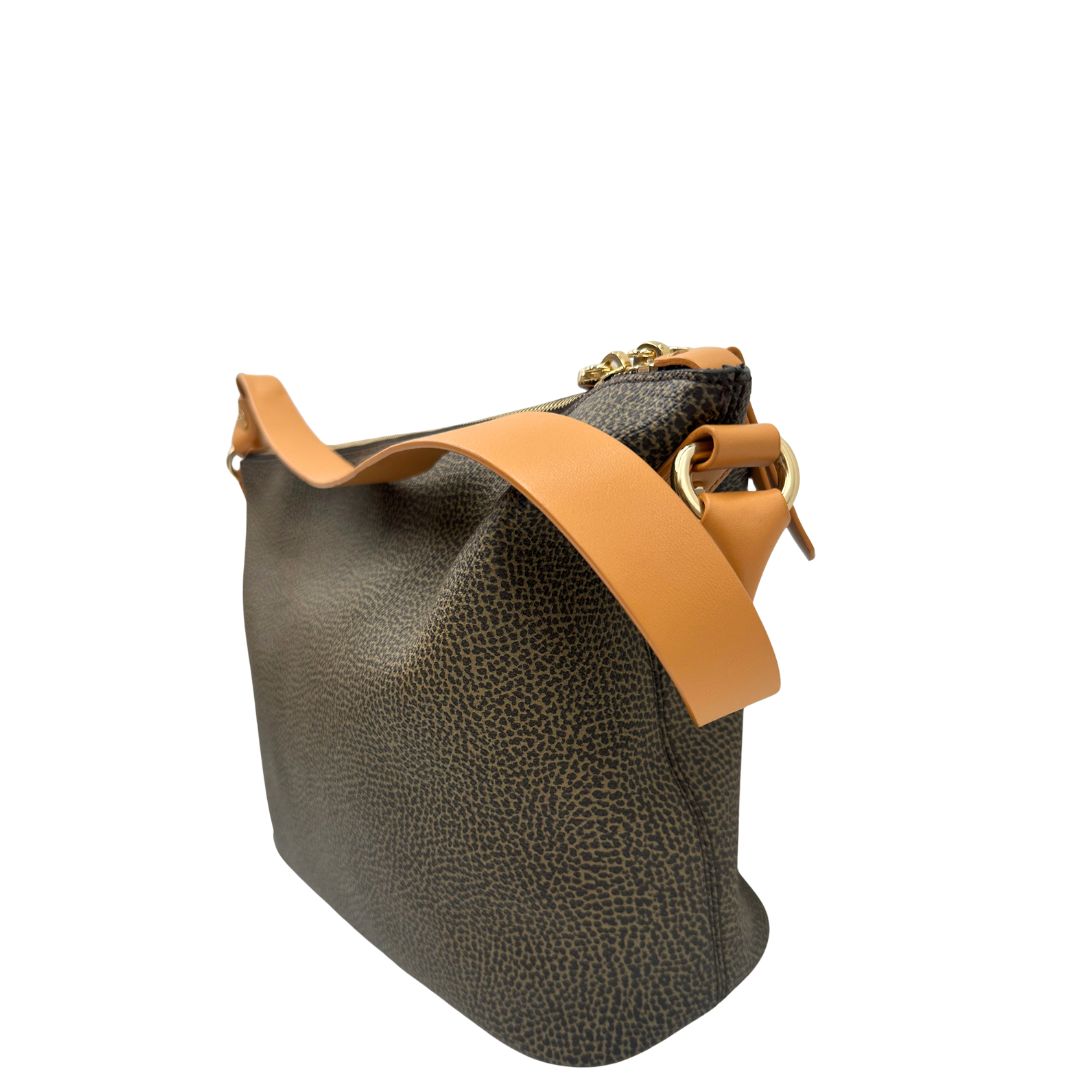 lato Borsa Borbonese in canvas trama occhio di pernice, di lusso, originale, ottime condizioni, usata. 