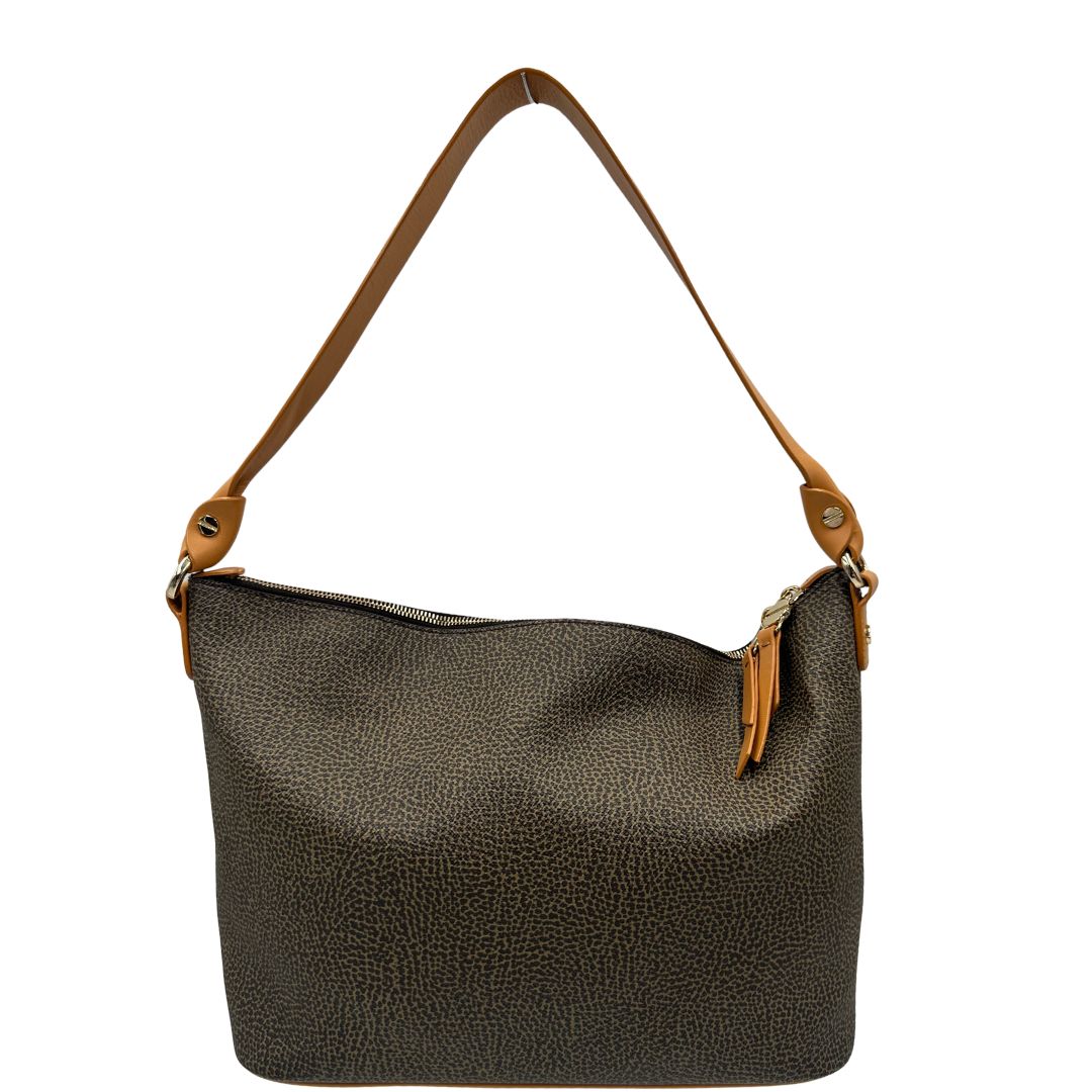 lato Borsa Borbonese in canvas trama occhio di pernice, di lusso, originale, ottime condizioni, usata. 