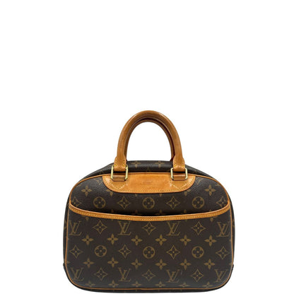 front Borsa LV Trouville in tela monogram e vacchetta naturale, di lusso, originale, ottime condizioni, usata.