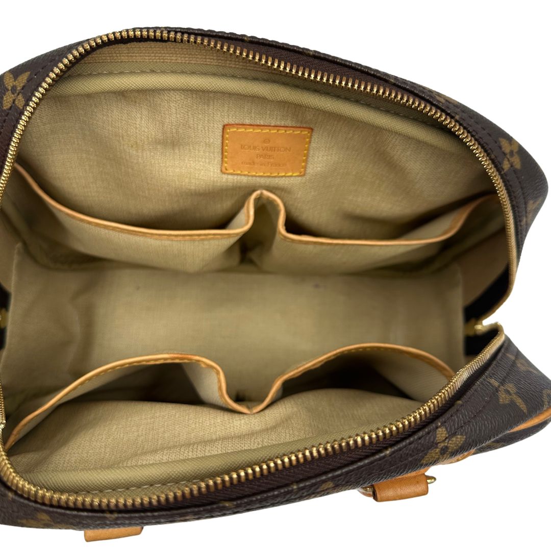 interno Borsa LV Trouville in tela monogram e vacchetta naturale, di lusso, originale, ottime condizioni, usata. 